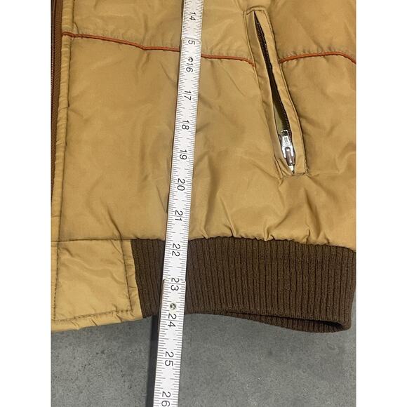 Sigallo, Yellow Nylon Flight Skii Jacket, 80s Size L, Zipper Closure, Warm FLAWS - Picture 7 of 9